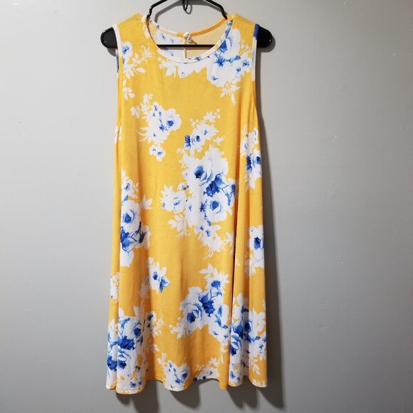 Bellamie Plus Stretch Floral Sleeveless Shift Dress Women's - Picture 1 of 4